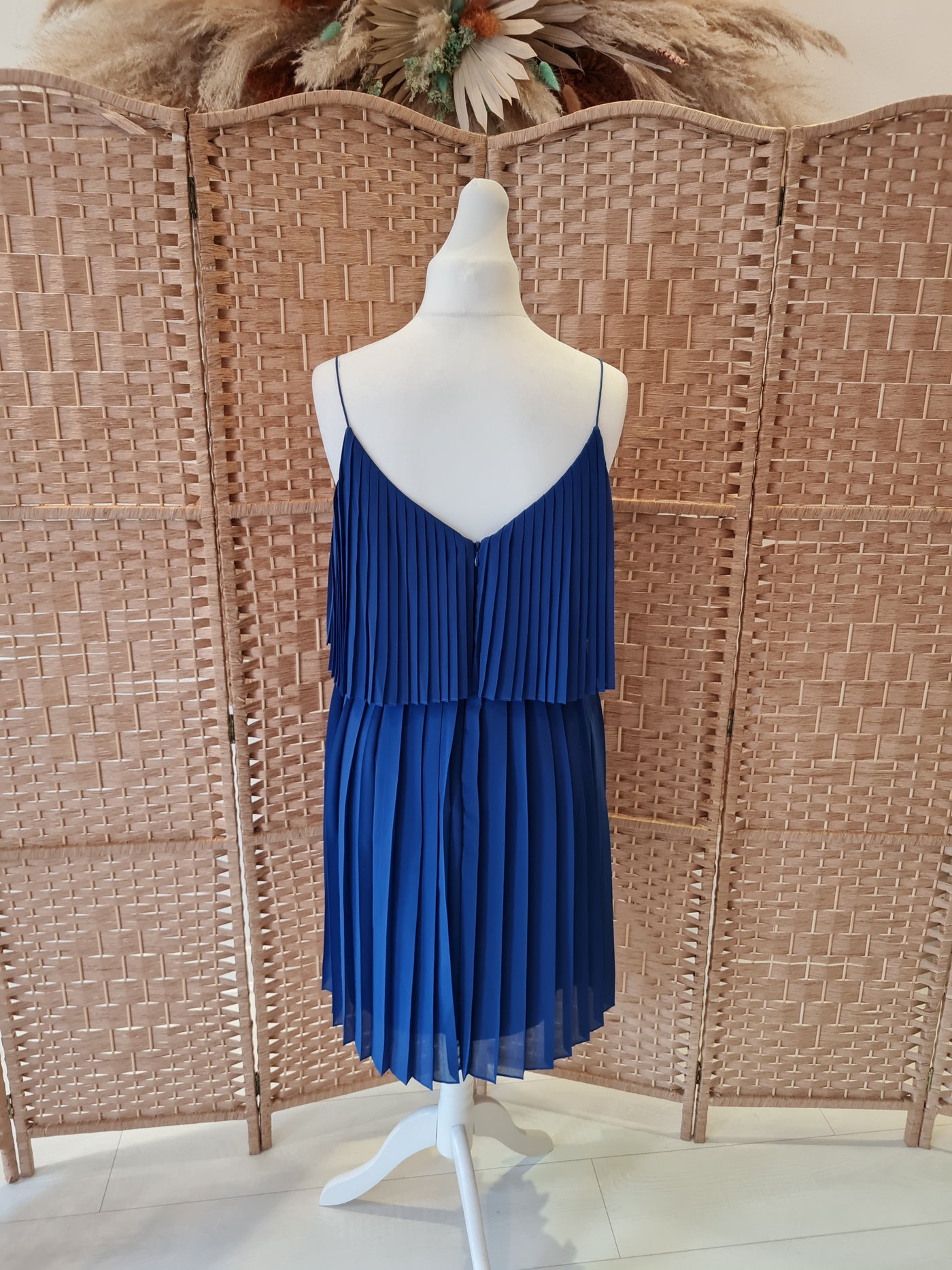 Biba Blue pleated Dress 12 RRP £99