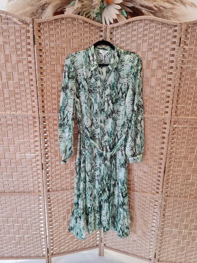 Object Green lizard print dress 38 RRP £55