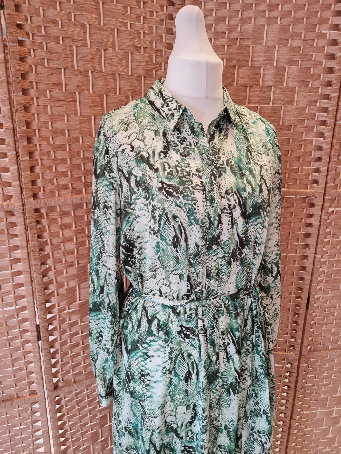 Object Green lizard print dress 38 RRP £55