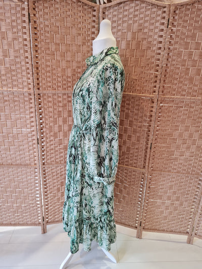 Object Green lizard print dress 38 RRP £55