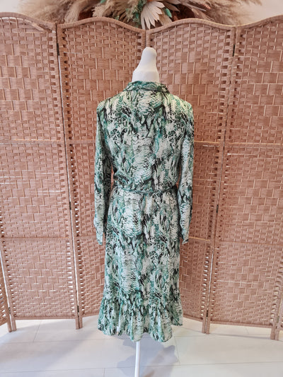 Object Green lizard print dress 38 RRP £55