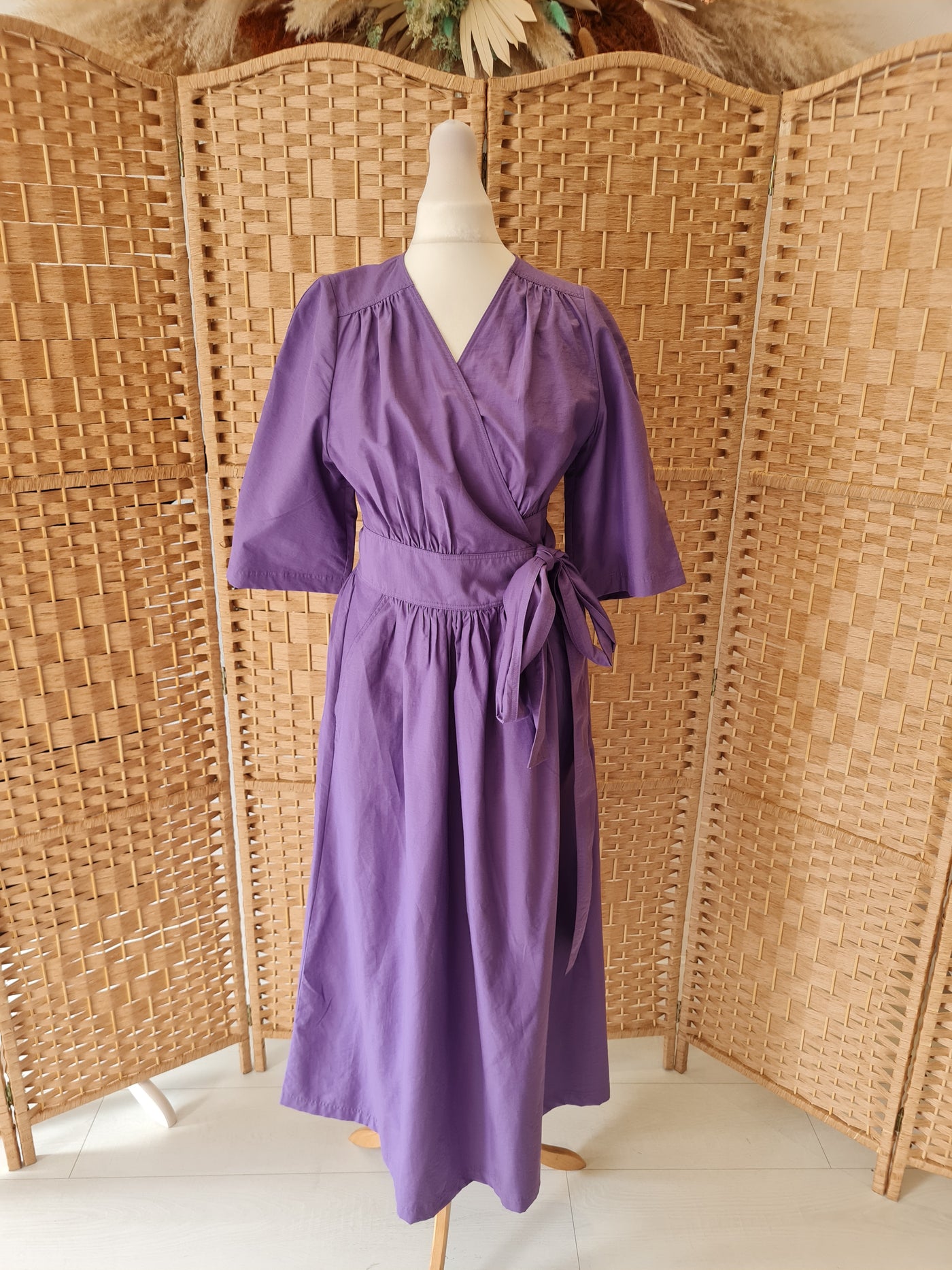 & Other Stories Purple Wrap Dress Size 36 NTW RRP £120