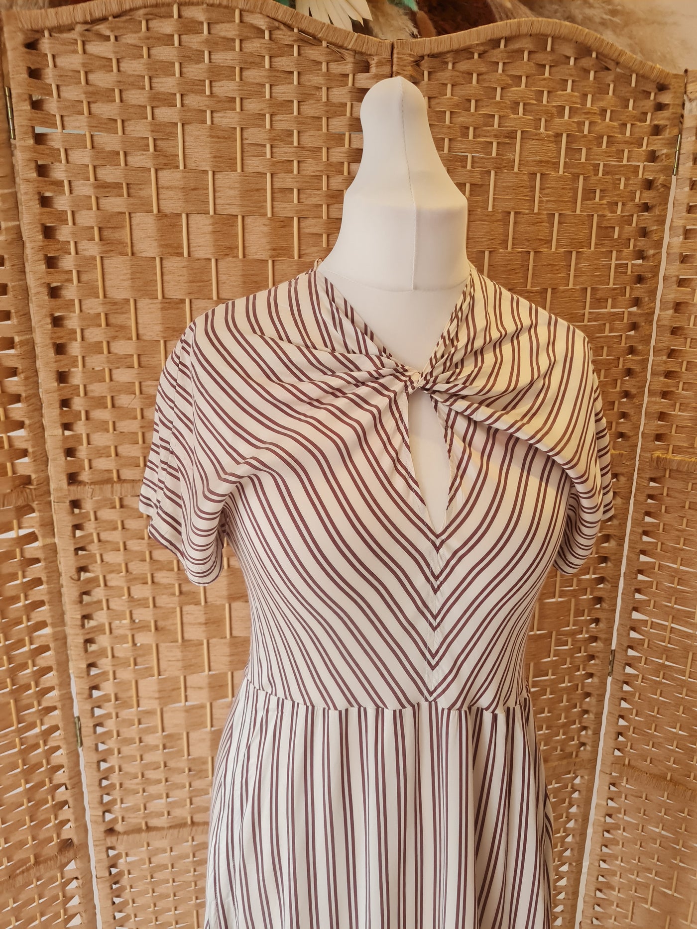 Isabel Marant Cream/Brown Stripe Midi Medium