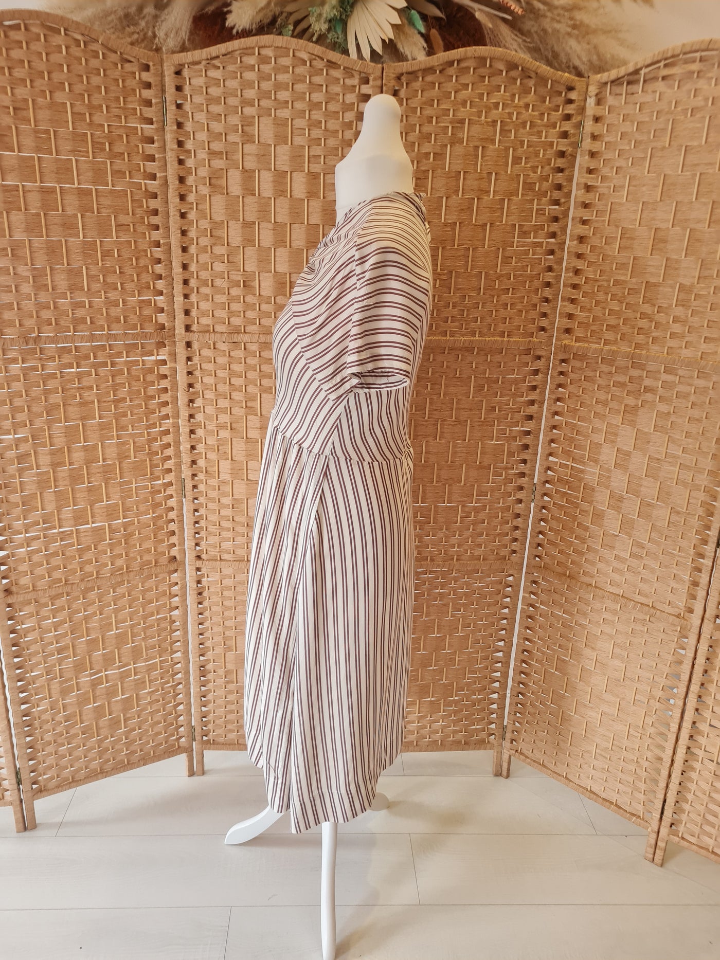 Isabel Marant Cream/Brown Stripe Midi Medium