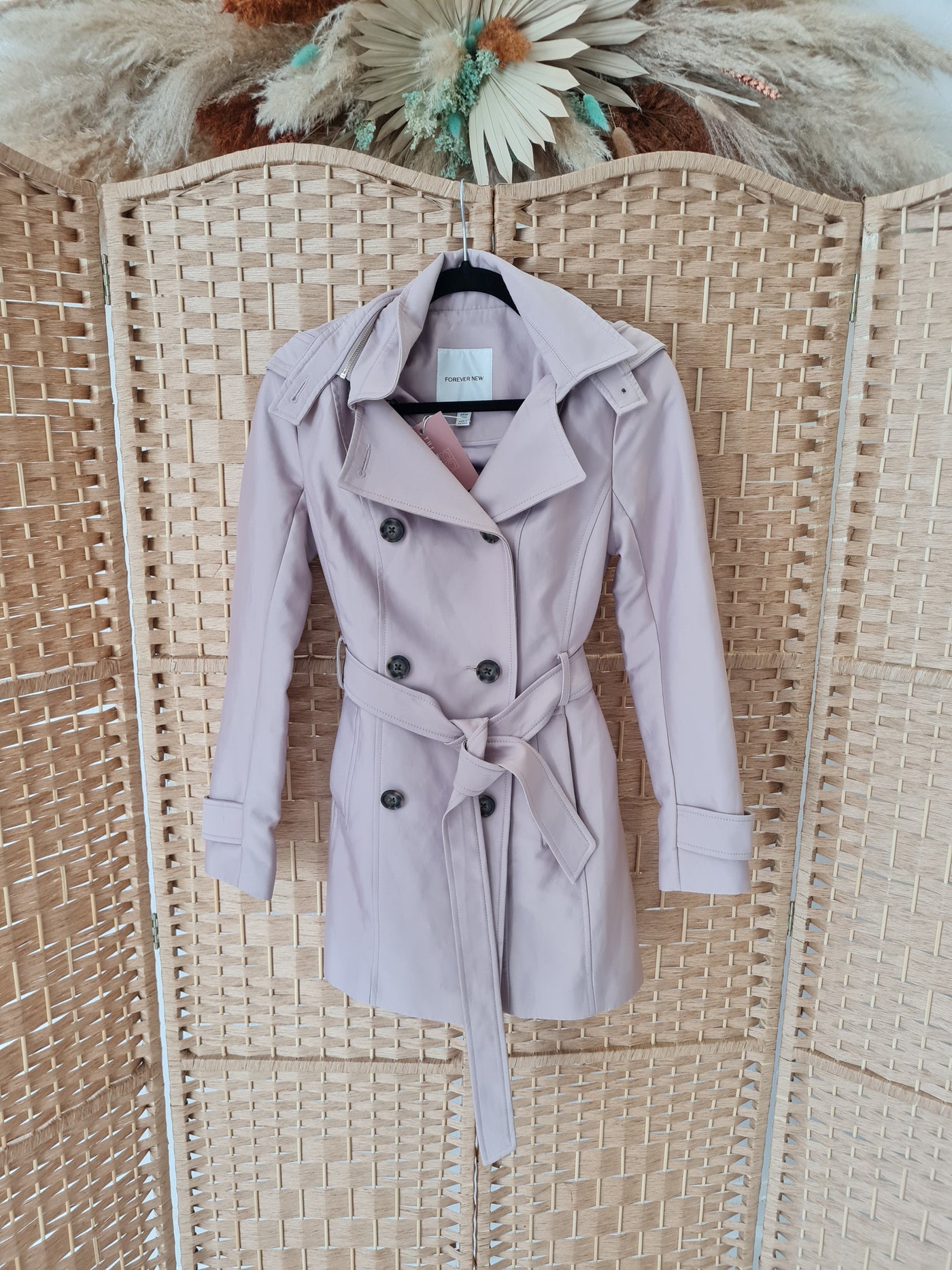Forever New Pink Trench Coat 6/8