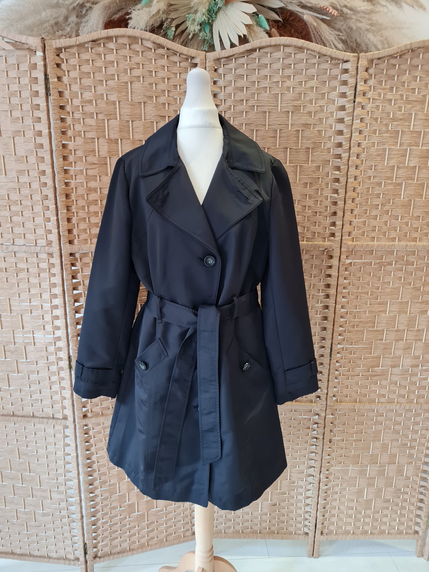 M&S Black Trench Size 12