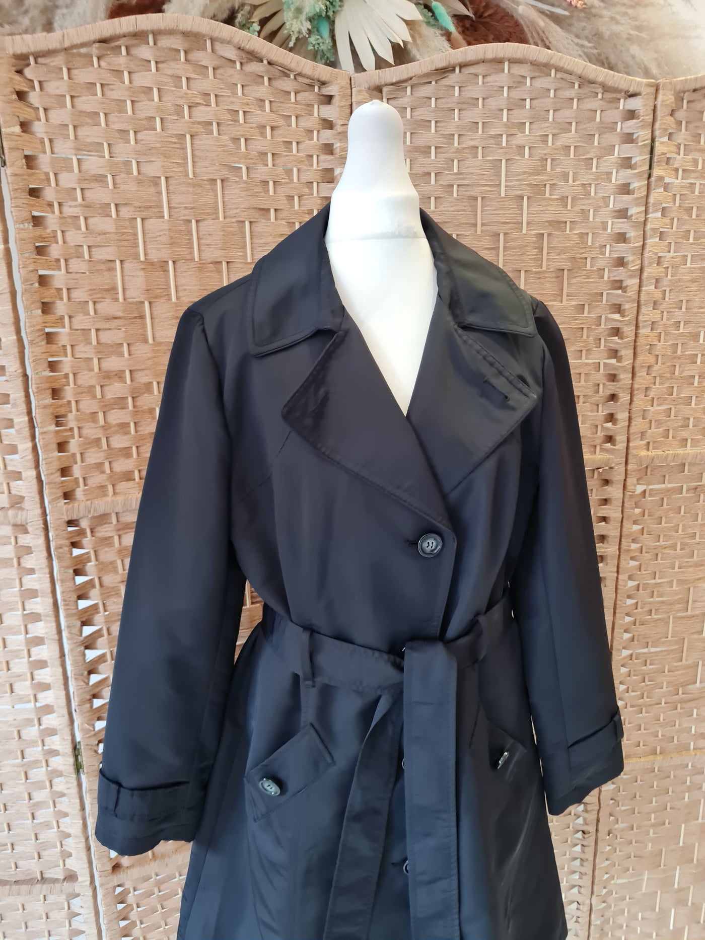 M&S Black Trench Size 12
