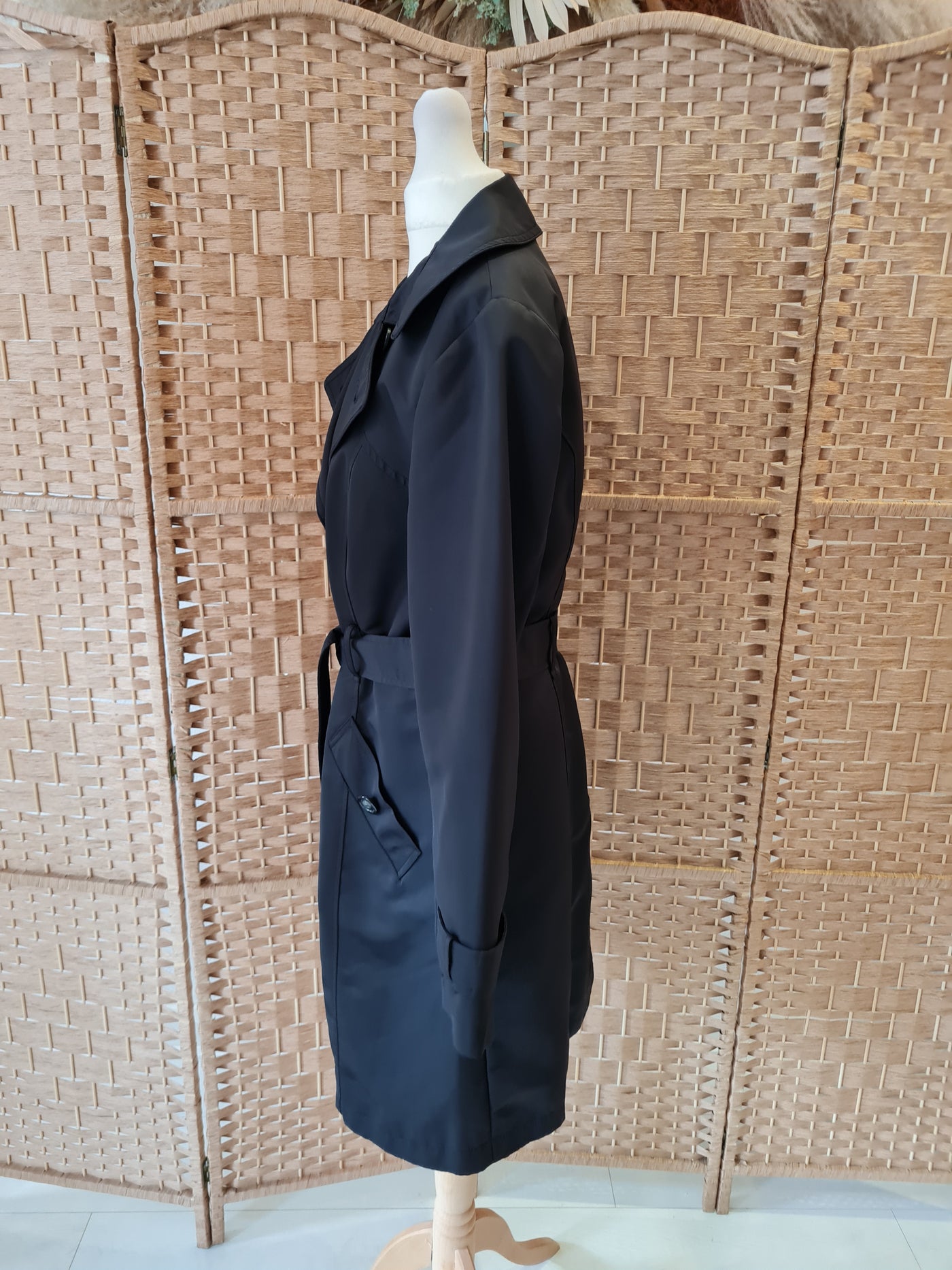 M&S Black Trench Size 12