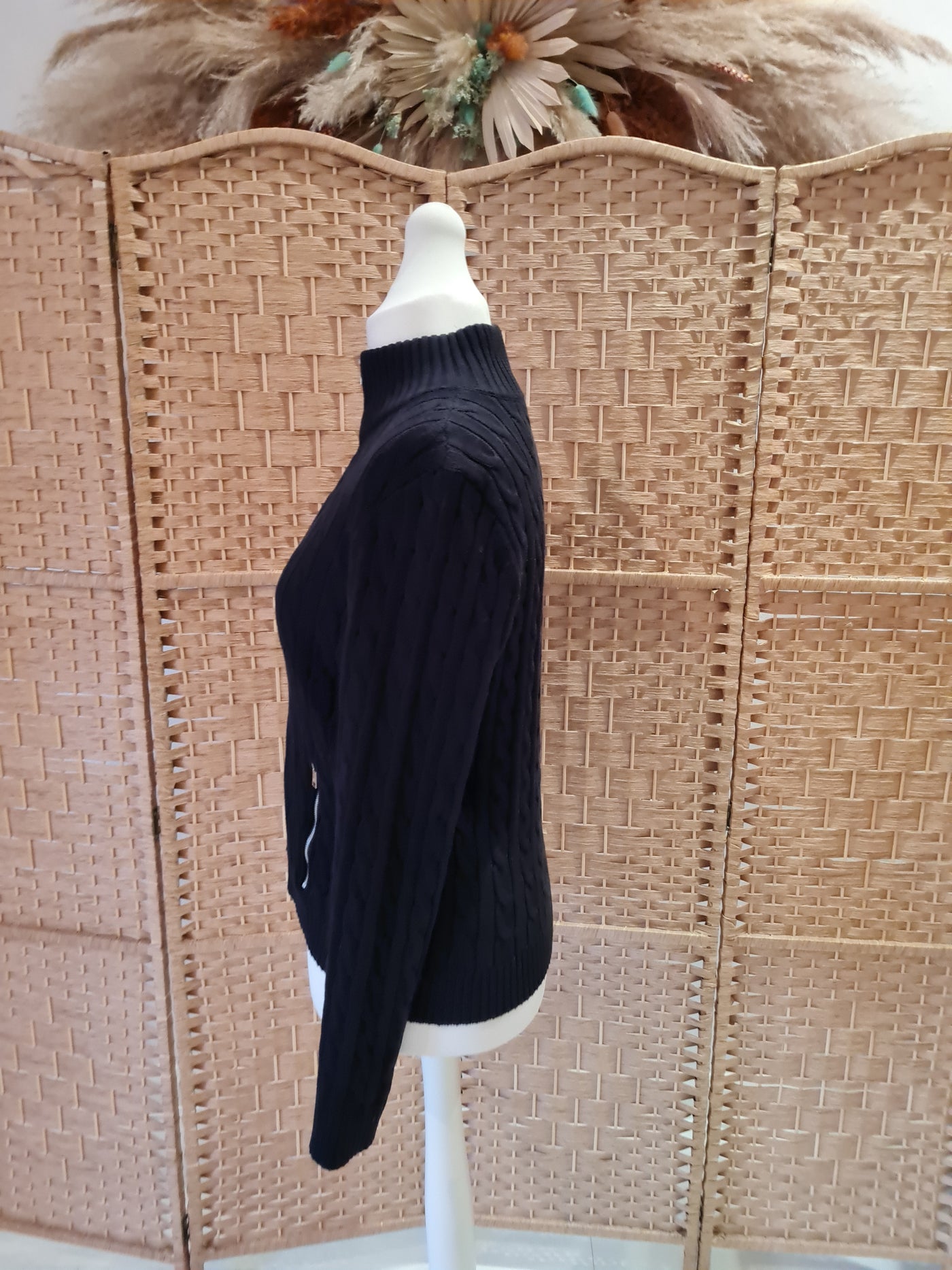 Ralph Lauren Black Zip Knit Size Large