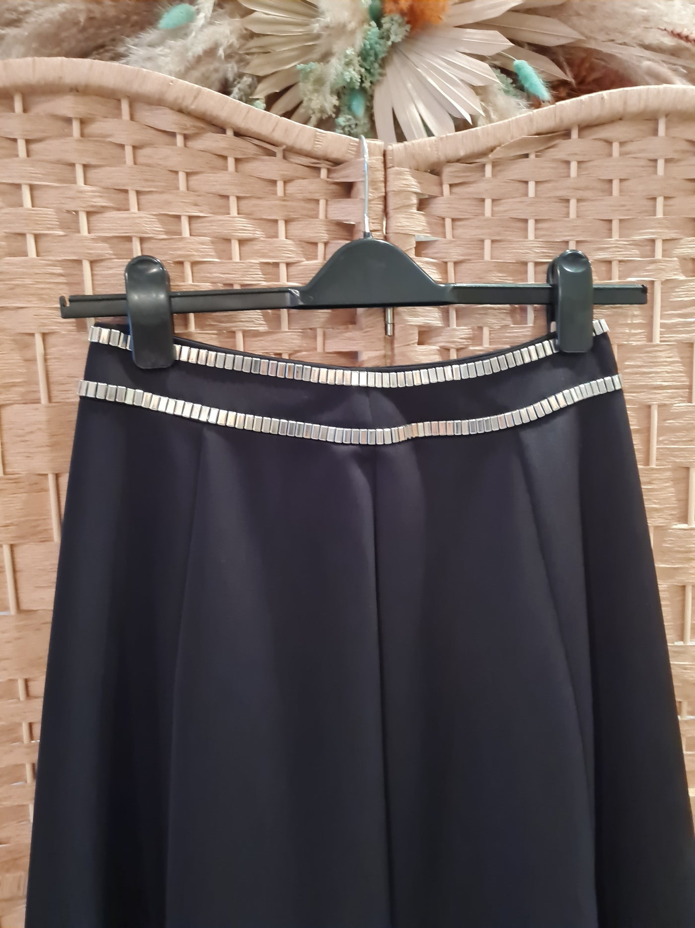 Silvian Heach Black Silver beaded Skirt XS RRP £89