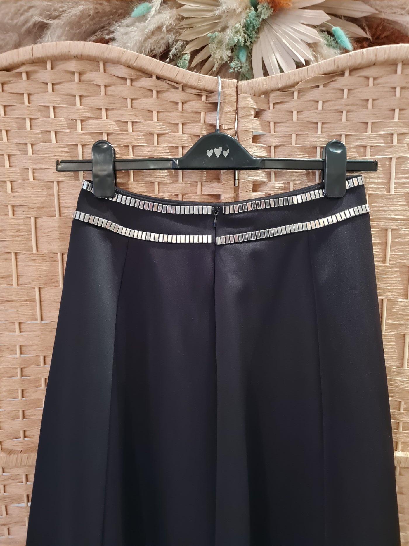 Silvian Heach Black Silver beaded Skirt XS RRP £89