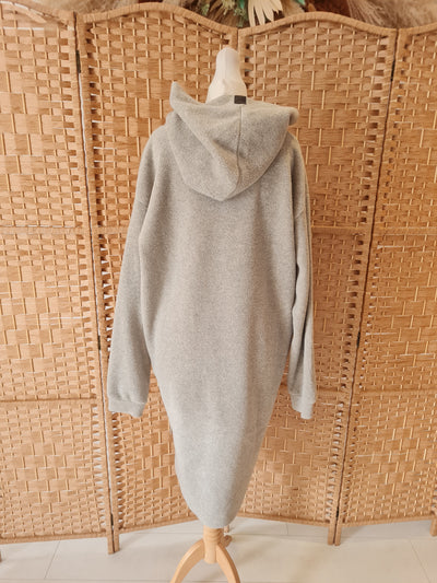 Henriette Steffensen Grey Long Hooded Sweatshirt/Headband Small