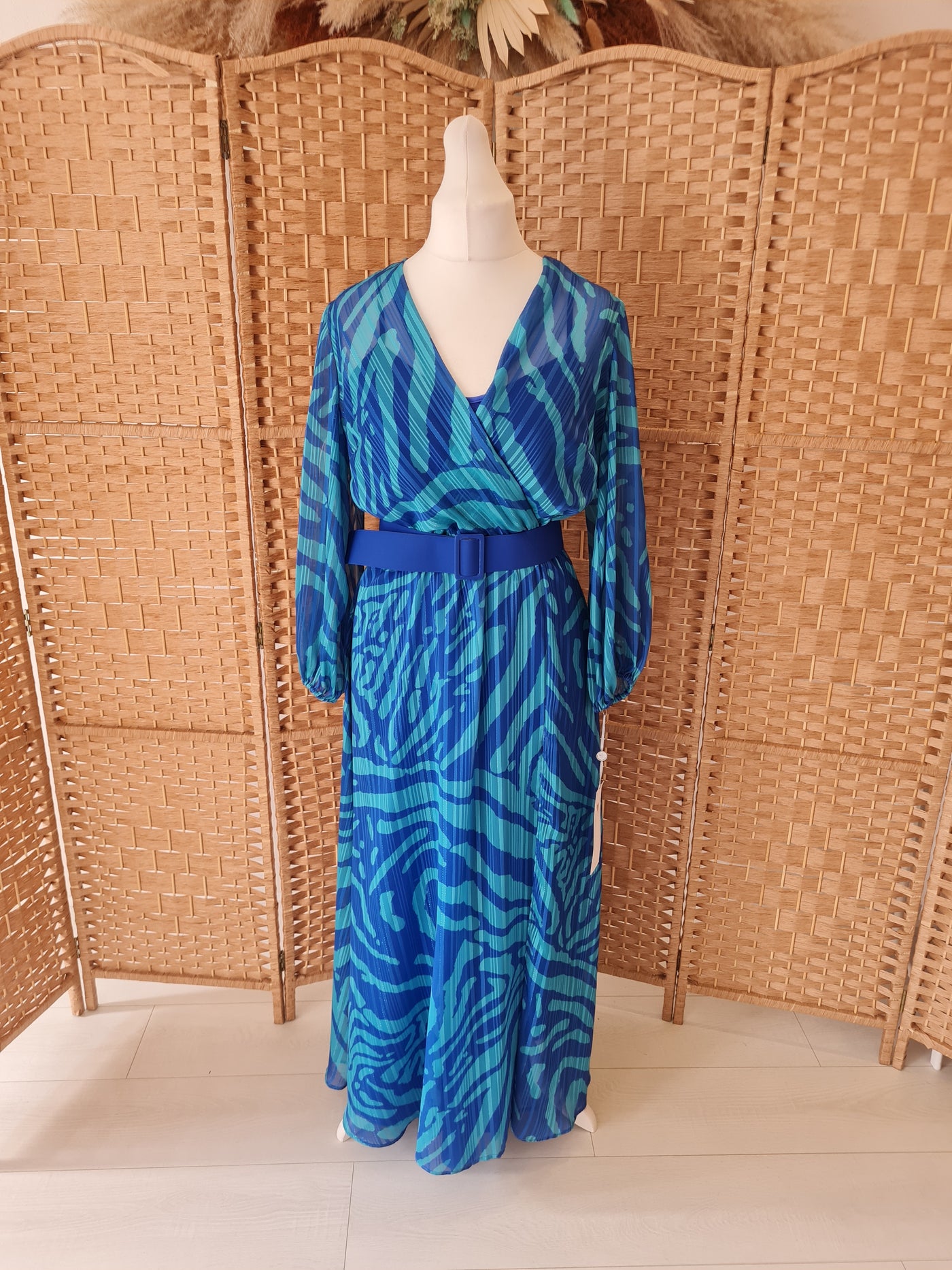 Laura Bernal Turquoise/Blue Maxi Size 12 New RRP £249