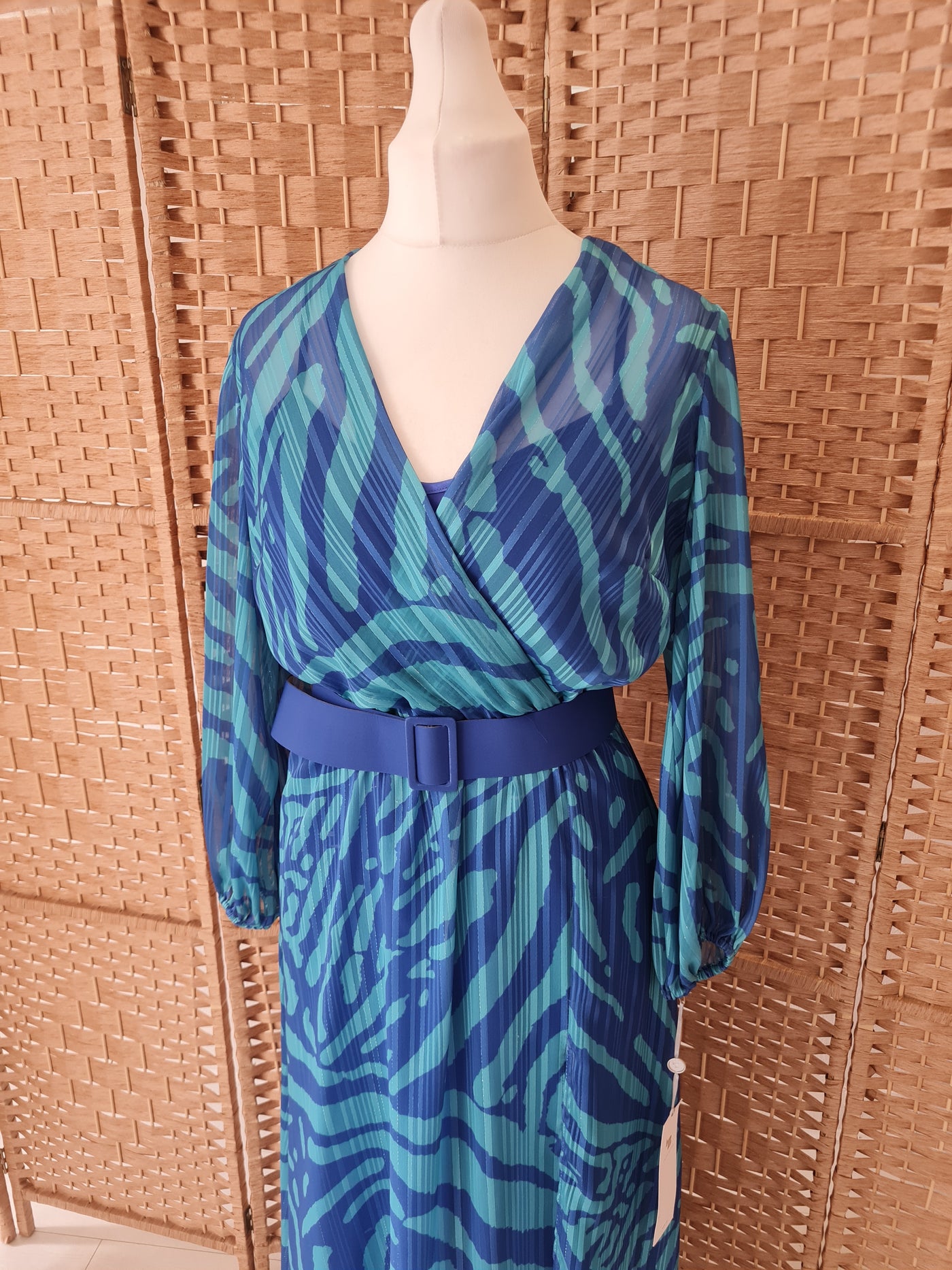 Laura Bernal Turquoise/Blue Maxi Size 12 New RRP £249