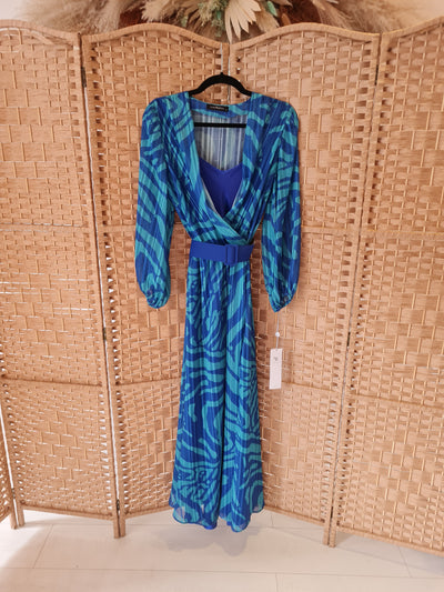 Laura Bernal Turquoise/Blue Maxi Size 12 New RRP £249