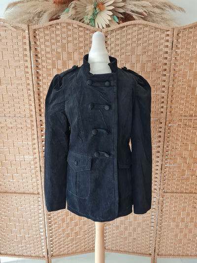 Oasis Black Military Jacket 10 NWT