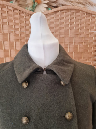 Superdry Khaki Wool coat 12 NWT