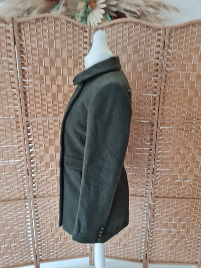 Superdry Khaki Wool coat 12 NWT