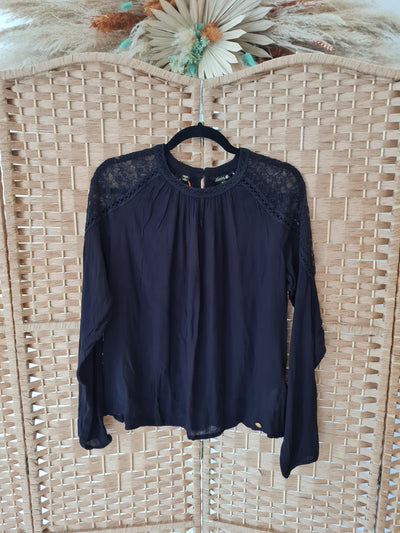 Superdry Black Lace top NWT 12