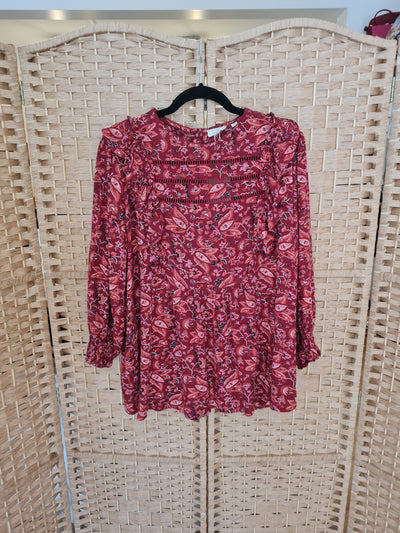 Fat Face Wine print Smock top 16