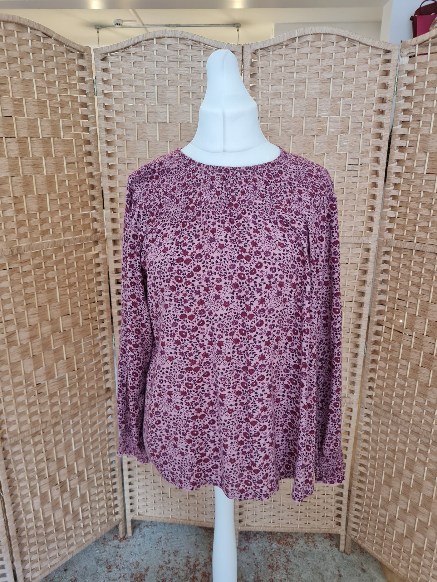 Fat Face Pink ditsy print top 14