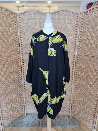 Masai Black Lime Dress & Scarf  S