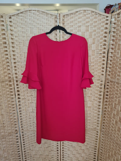 Hobbs red Frill Sleeve Dress 10