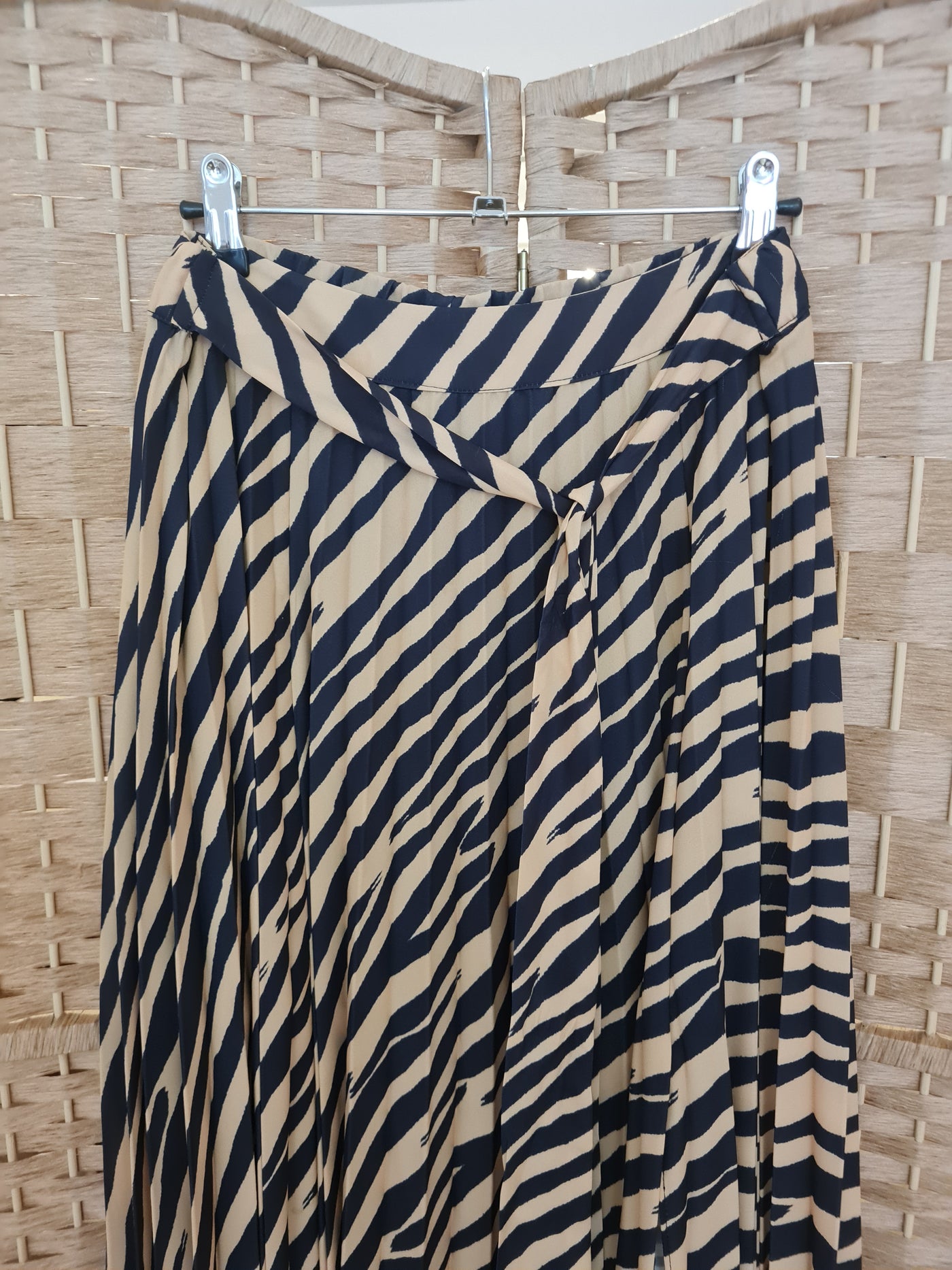 Topshop Zebra Pleated Skirt 10