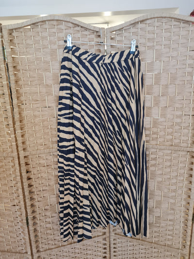 Topshop Zebra Pleated Skirt 10