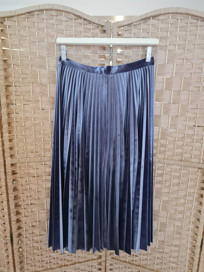 Topshop Grey Velour Pleated Skirt 10 NWT