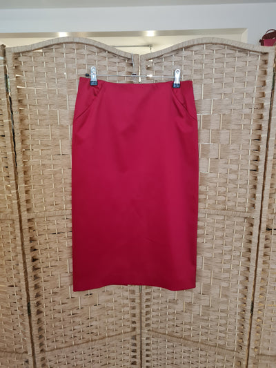 Coast Red satin pencil skirt 8
