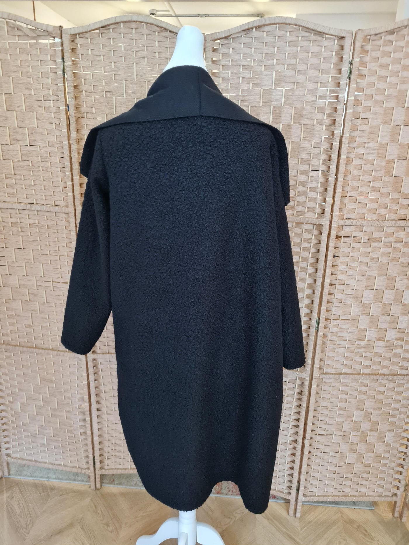 Boucle coat in black