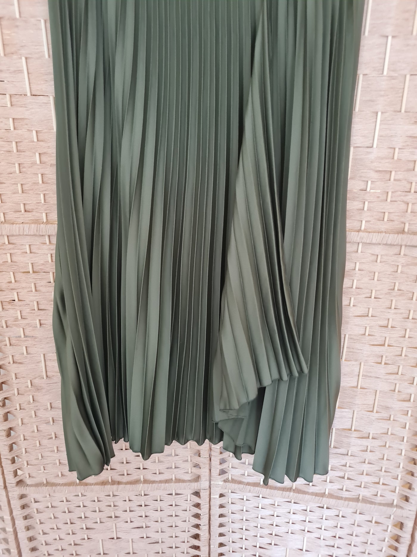 Per Una Khaki Pleated Skirt Size 16