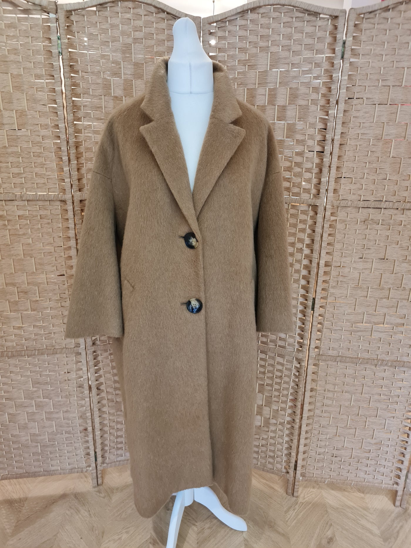 Zara Camel Wool Coat Size XL