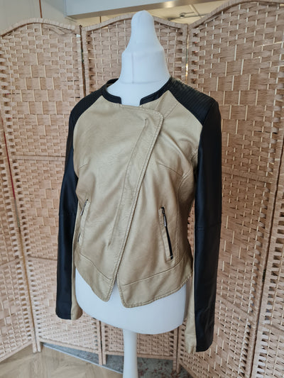 Softy Outerwear Gold/Black Faux Leather Jacket Size XL