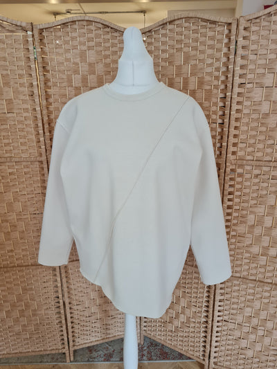 Zara Cream Oversize Sweatshirt Medium NWT RRP £38