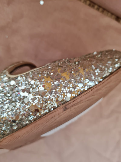Miu Miu Gold Glitter Pumps Size 4.5