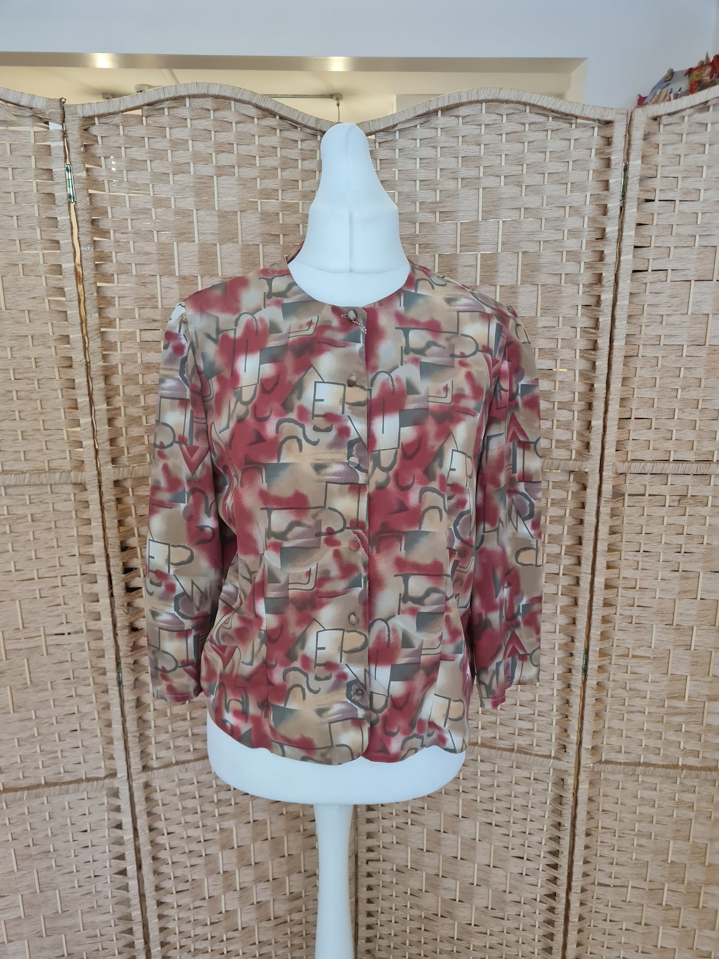 1980s Dusty Pink Blouse 12/14