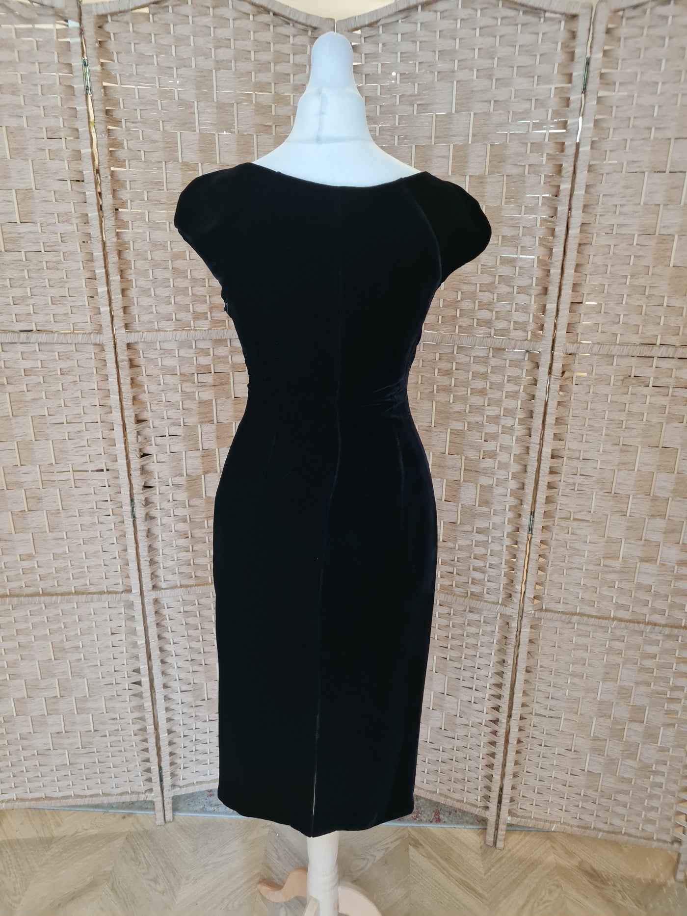 LK Bennett Black Velvet Shift Dress Size 6