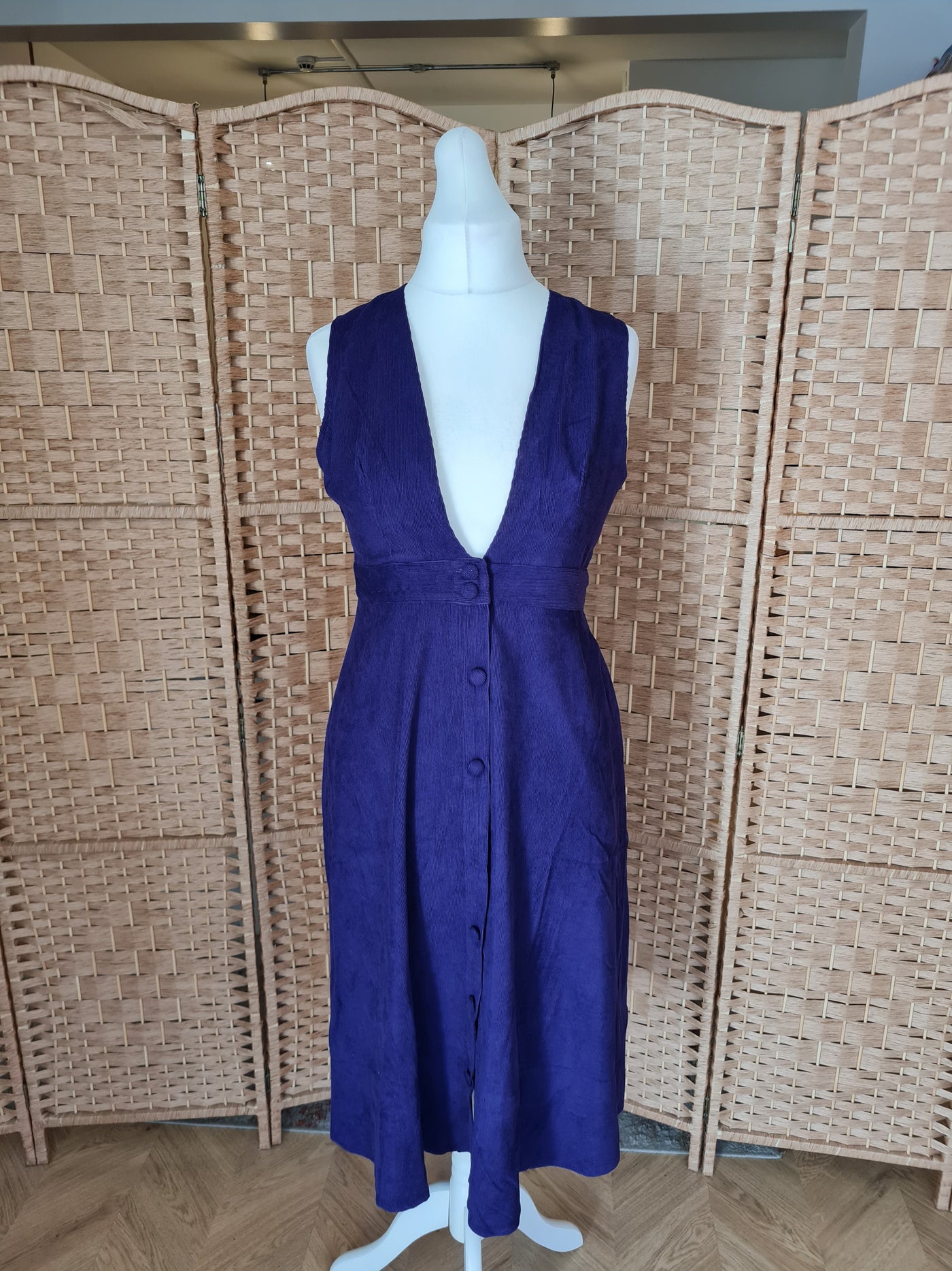 Compania Fantastica Purple Cord Dress M NWT