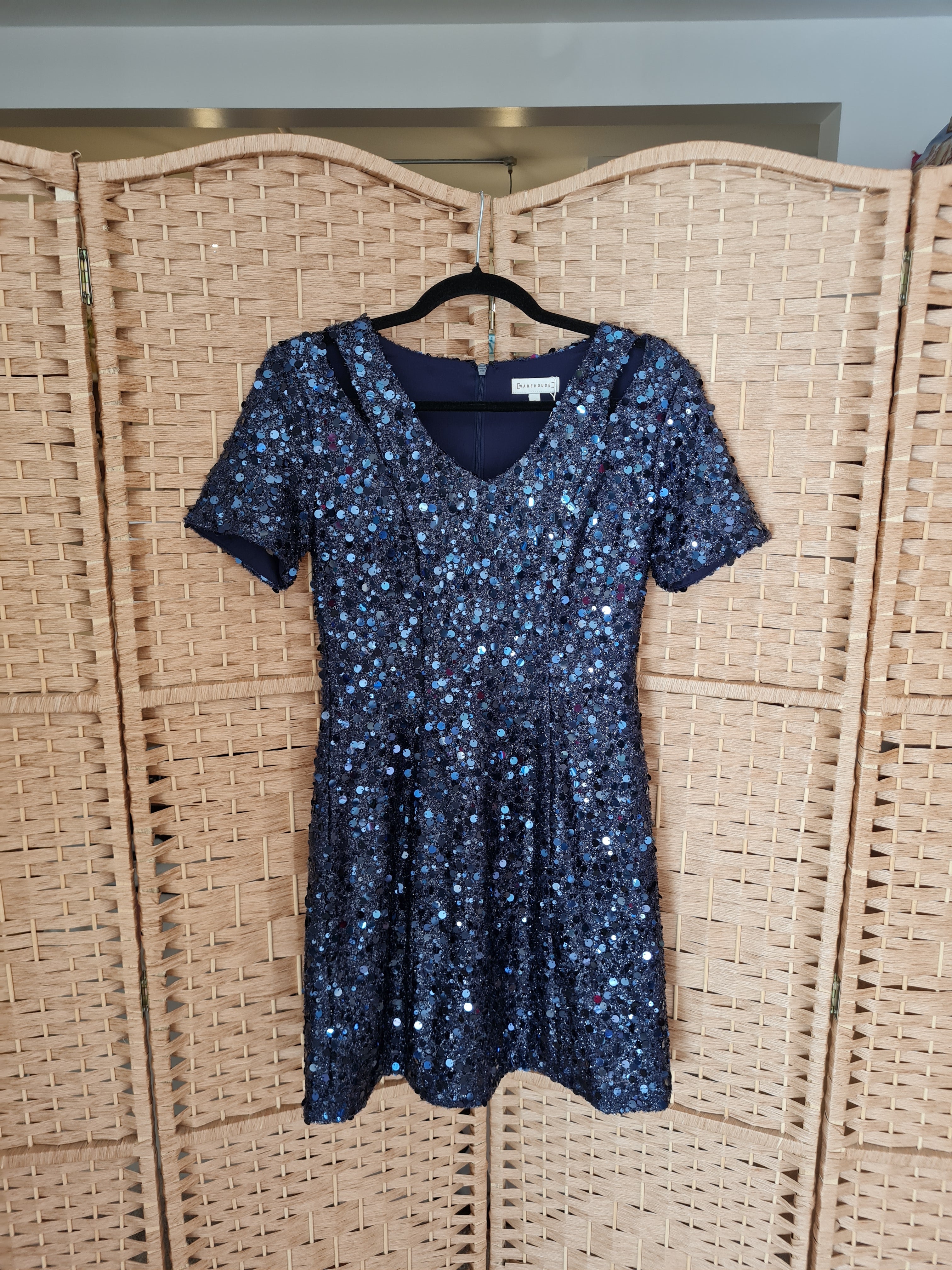 Warehouse Navy Sequin Dress 8 – The Wardrobe