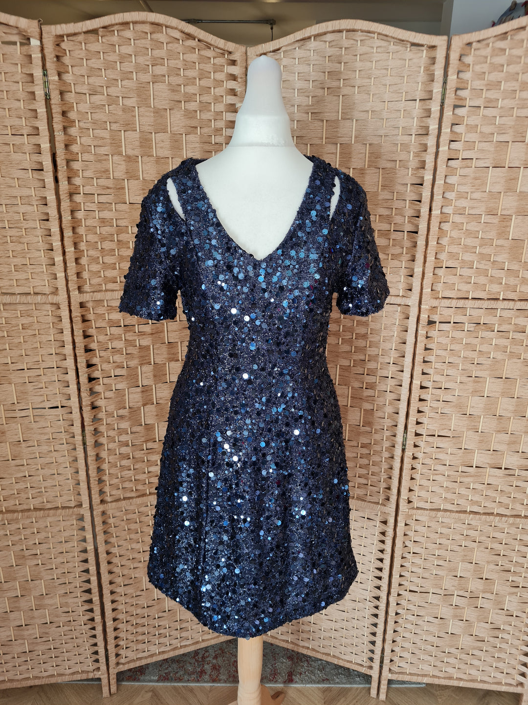 light blue dress satin Avec Les Filles Women's V-Neck Laced-Up Bias Cut Gown Dress - Aqua main image 0