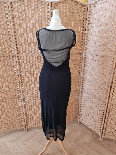 Karen Millen Black Sheer overlay Dress 12