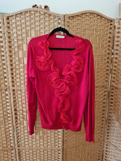 Micha Red Flower Detail Cardigan Size 10
