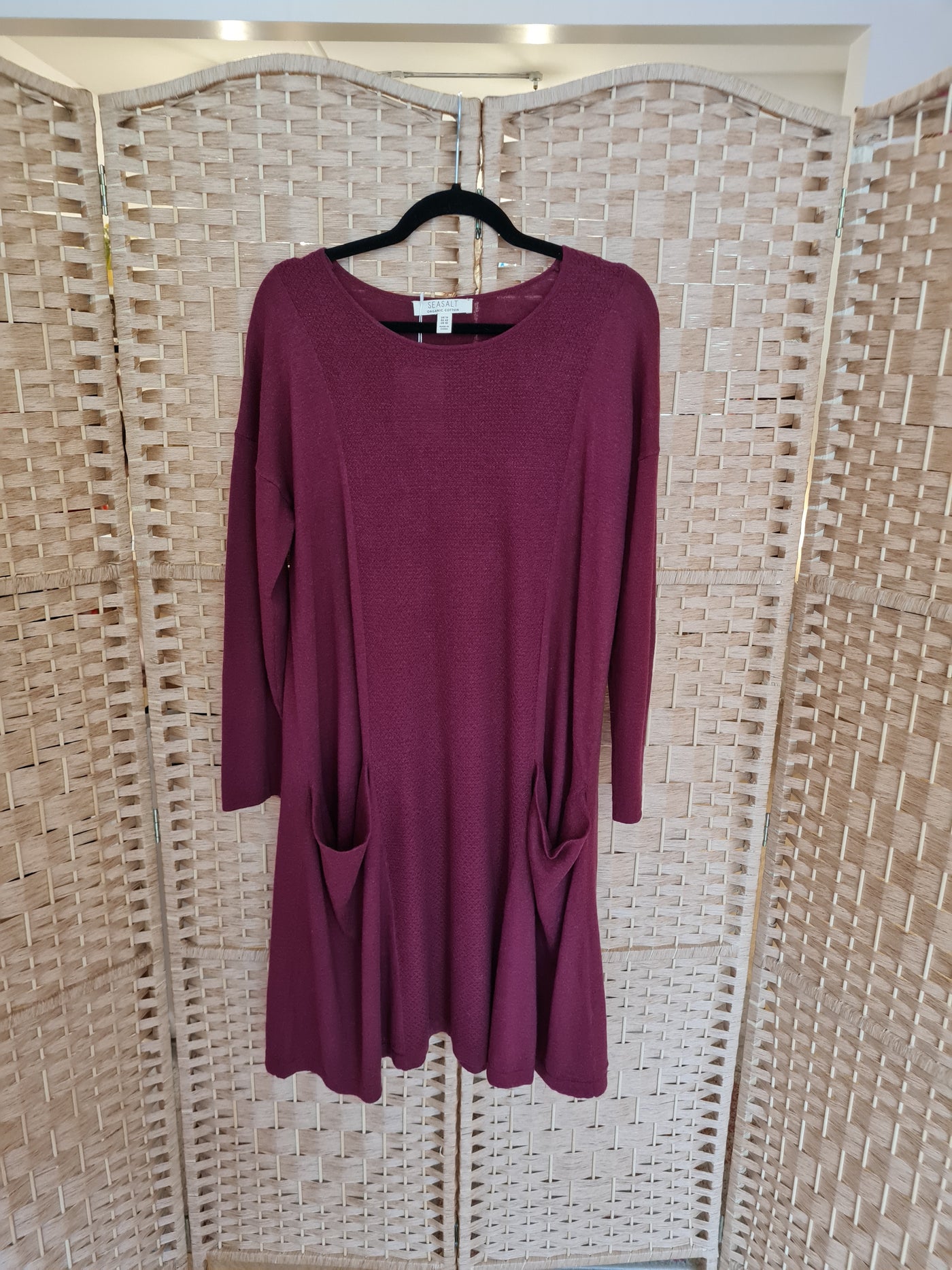 Seasalt Burgundy jumper dress 14