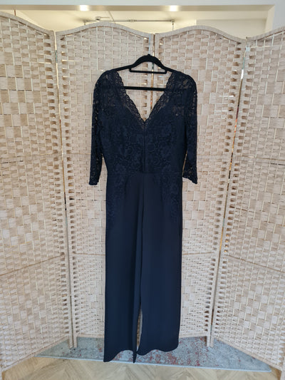 Simply Be Black Lace Top Jumpsuit Size 14