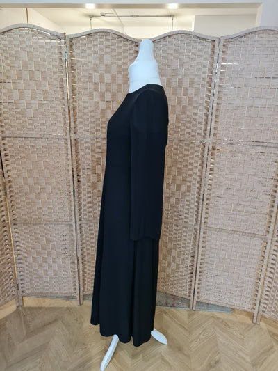Next Black Open Back Maxi Dress Size 14