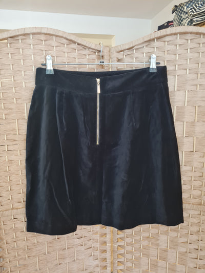 M&S Black Velvet Mini Skirt Size 12