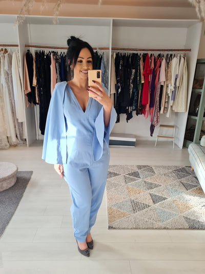 ChiChi Blue Cape Jumpsuit 16
