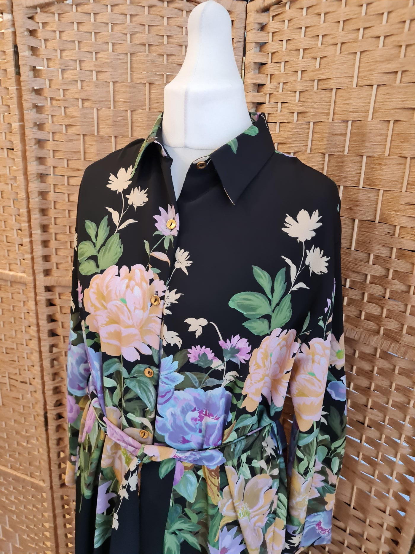 Zara Floral Shirt Dress L RRP £59.99
